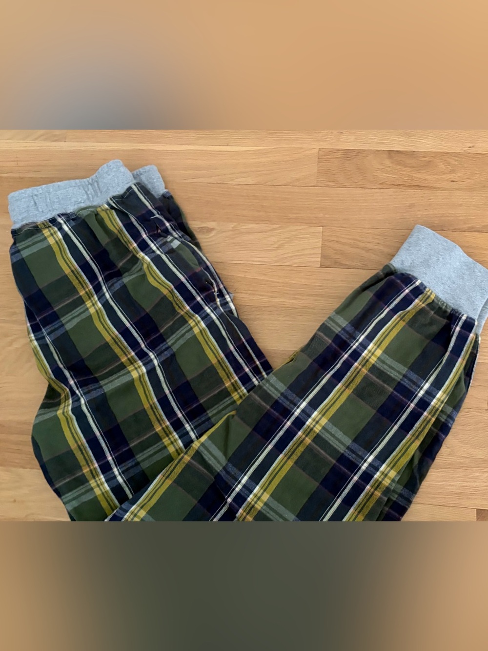 True Grit Olive and Navy Plaid Jogger PJ/Lounge Pants SzLarge
